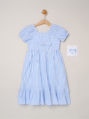 Miss Puff Sleeve Stripe Dress And Hair Clips 2-Pack - Bild 1 von 5
