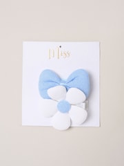 Miss Puff Sleeve Stripe Dress And Hair Clips 2-Pack - Bild 5 von 5