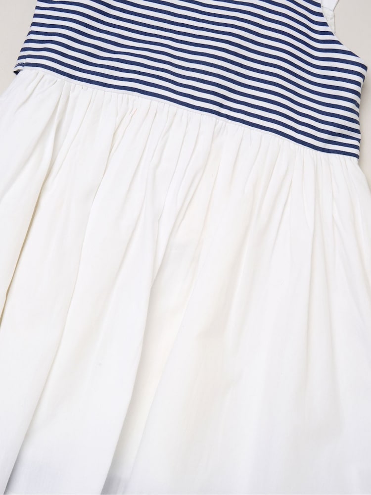Miss White Stripe Panel Bow Back Dress - Image 3 of 3
