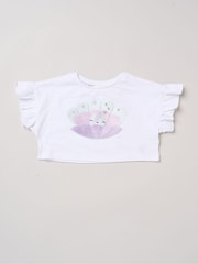 Miss Baby Blue Bow Applique Short Sleeve T-Shirt And Tutu Skirt Outfit Set - Image 4 of 5