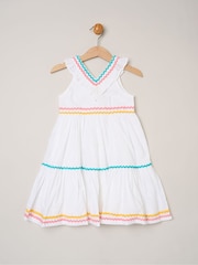 Miss White Ric Rac Trim Frill Dress - Image 1 of 3