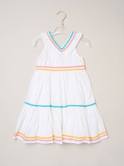 Miss White Ric Rac Trim Frill Dress - Image 2 of 3