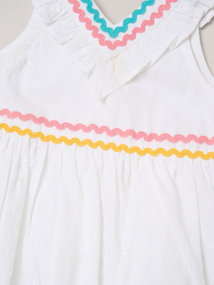 Miss White Ric Rac Trim Frill Dress - Image 3 of 3 Miss White Ric Rac Trim Frill Dress - Image 3 of 3