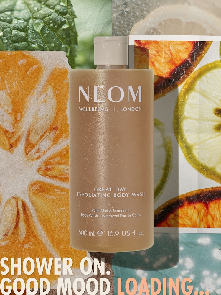 NEOM Great Day Exfoliating Body Wash 500ml - Image 2 of 6 NEOM Great Day Exfoliating Body Wash 500ml - Image 2 of 6