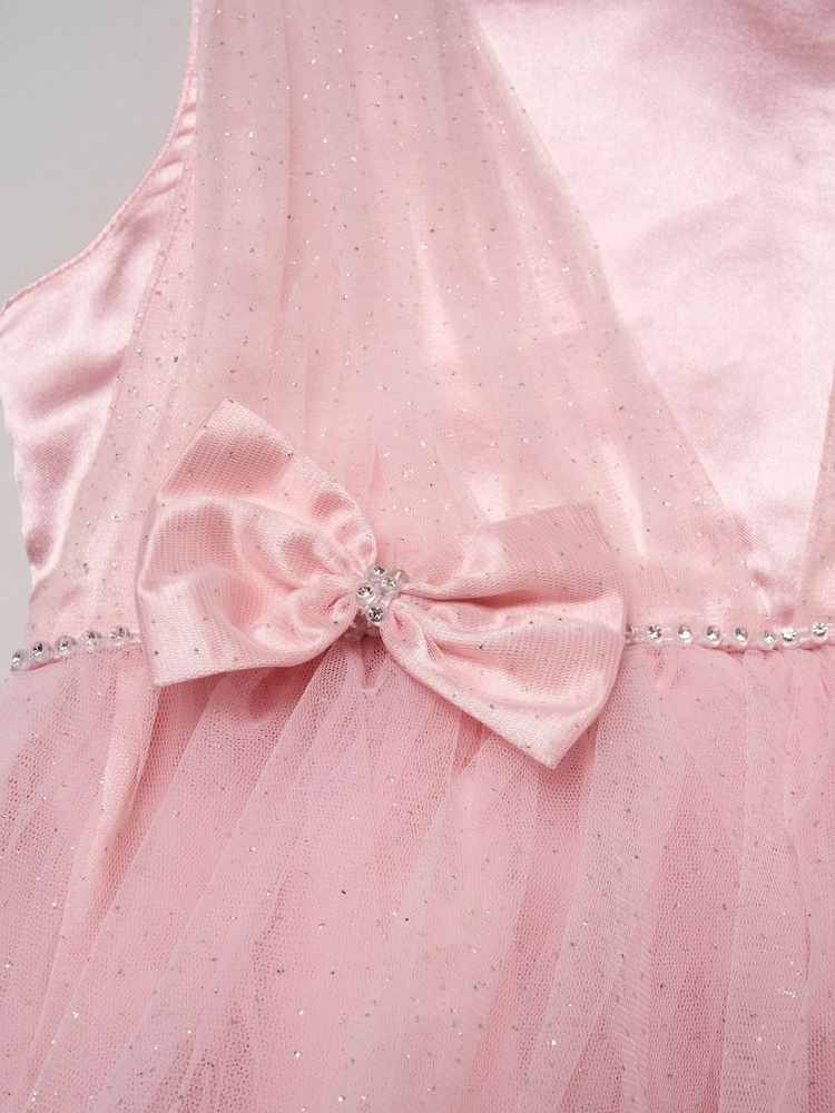 Miss Pink Tulle Dress With Rhinestone And Bows Set - Image 3 of 3 Miss Pink Tulle Dress With Rhinestone And Bows Set - Image 3 of 3