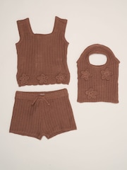 Miss Brown Scallop Floral Set With Strappy Top, Shorts & Bag 3 Piece - Image 1 of 6