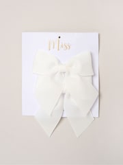 Miss Brown Striped Bubble Hem Dress with Frill and 2-Pack Hairclips - Image 5 of 5
