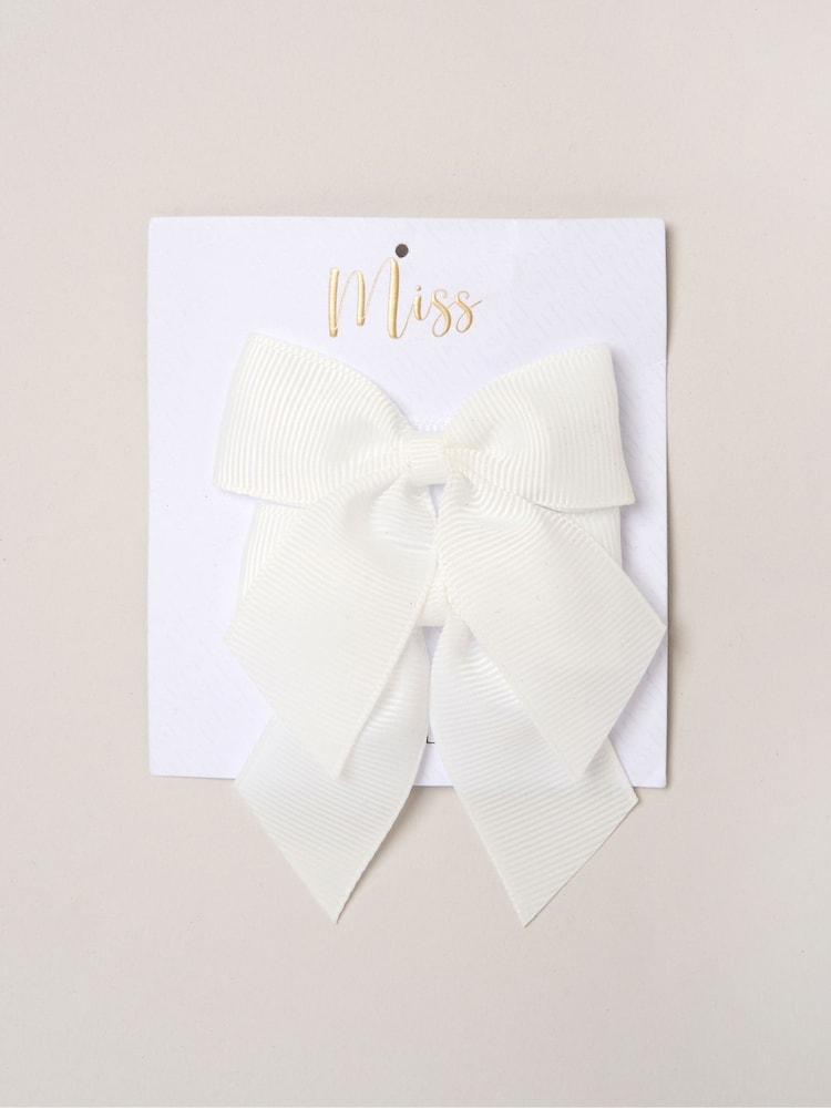 Miss Brown Striped Bubble Hem Dress with Frill and 2-Pack Hairclips - Image 5 of 5 Miss Brown Striped Bubble Hem Dress with Frill and 2-Pack Hairclips - Image 5 of 5
