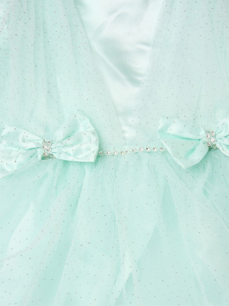 Miss Green Tulle Dress With Rhinestone And Bows Set - Image 3 of 3 Miss Green Tulle Dress With Rhinestone And Bows Set - Image 3 of 3