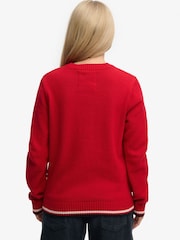 Superdry Red Athletic Essentials Americana Flag Crew Neck Knit Jumper - Image 3 of 6