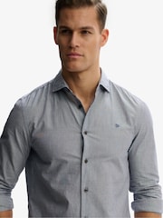 SUPERDRY Grey Cut Away Poplin Long Sleeve Shirt - Image 1 of 5