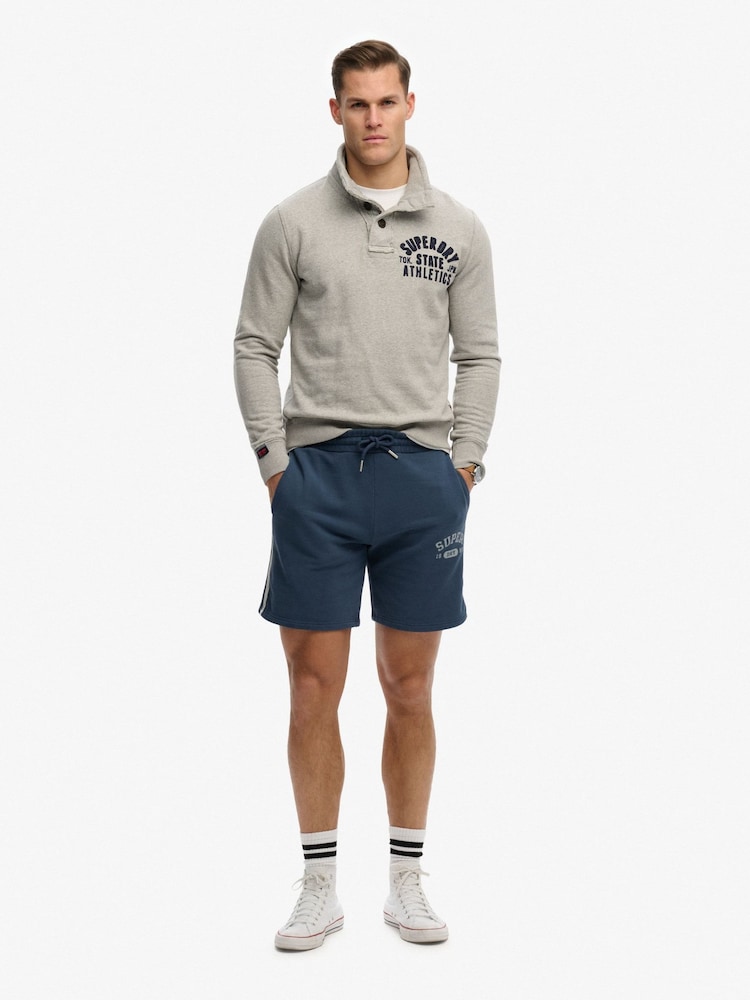 Superdry Blue Athletic Essentials Shorts - Image 1 of 5 Superdry Blue Athletic Essentials Shorts - Image 1 of 5