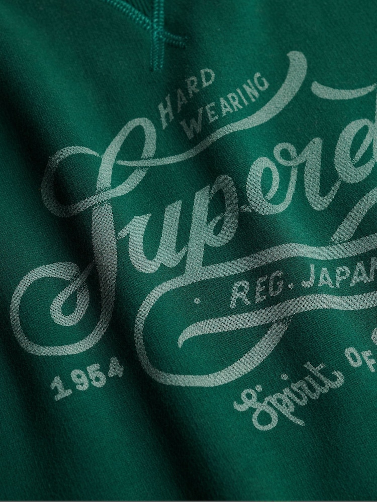 أخضر - كنزة بلوغو صغير وبياقة دائرية من Superdry - صورة 8 من 8