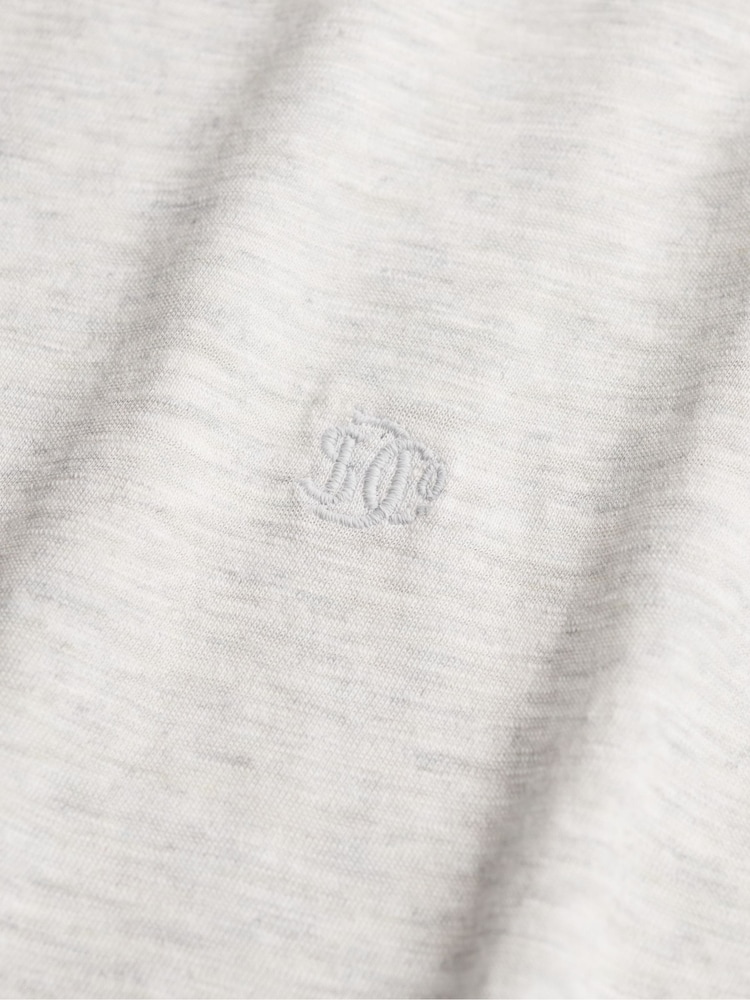 Superdry Grey Studios Boat Neck Slub Long Sleeve Top - Image 7 of 7