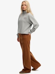 SUPERDRY Brown Mid Waist Baggy Mini Cord Trousers - Image 6 of 8