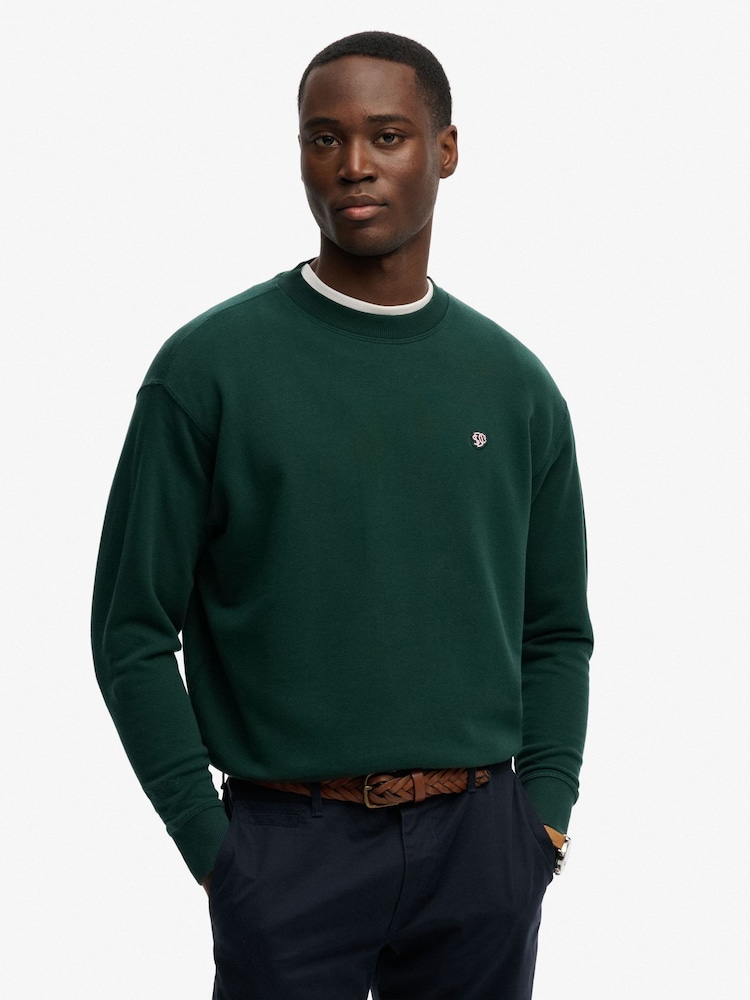 SUPERDRY Green Essential Heritage Crew Neck Jumper - Image 1 of 5