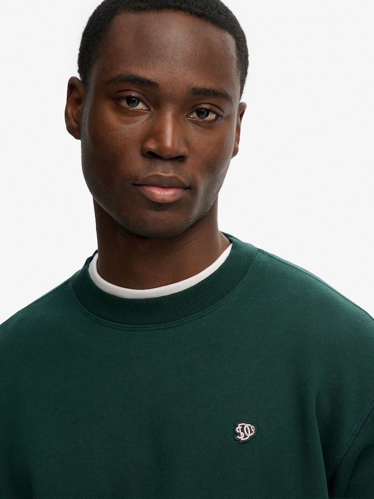 SUPERDRY Green Essential Heritage Crew Neck Jumper - Image 5 of 5