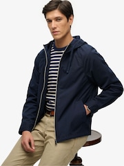 Blå - SUPERDRY Jakke med hette i vasket twill - Bilde 1 av 8