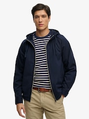 Blå - SUPERDRY Jakke med hette i vasket twill - Bilde 2 av 8