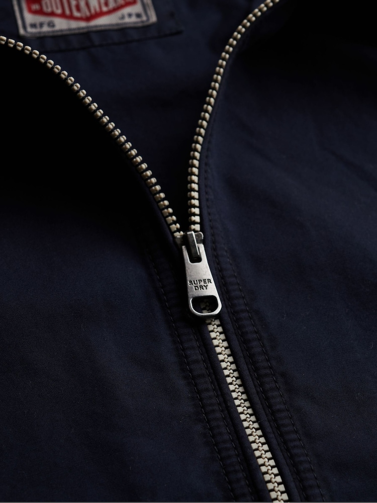 Blå - SUPERDRY Jakke med hette i vasket twill - Bilde 8 av 8