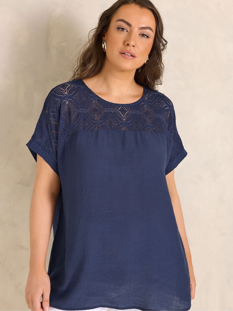 Evans Lace Yoke Top - Imaginea 1 din 5