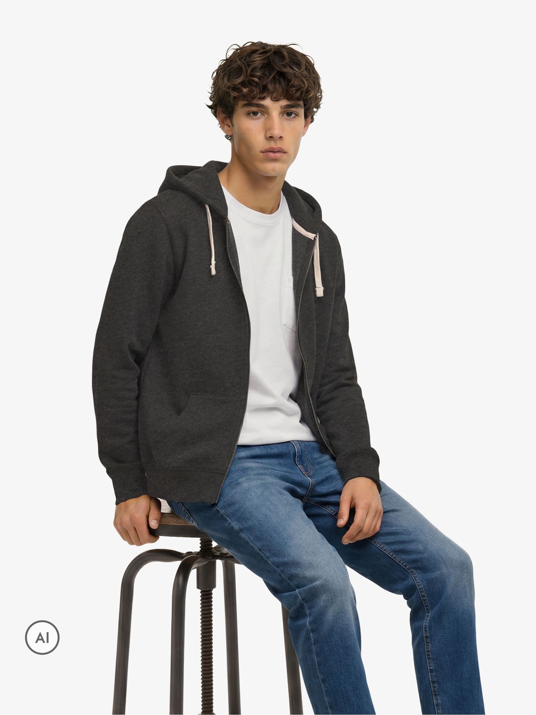 Superdry Grey Monogram Zip-Up Hoodie - Image 2