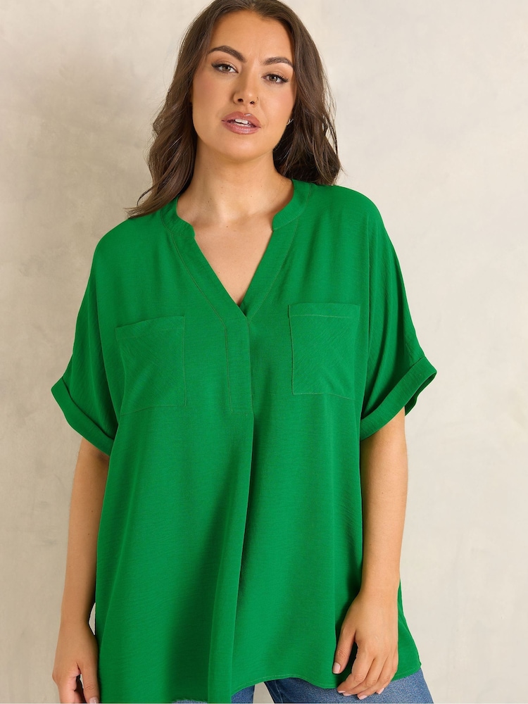 Evans Green Short Sleeve Airflow Blouse - Image 1 of 5