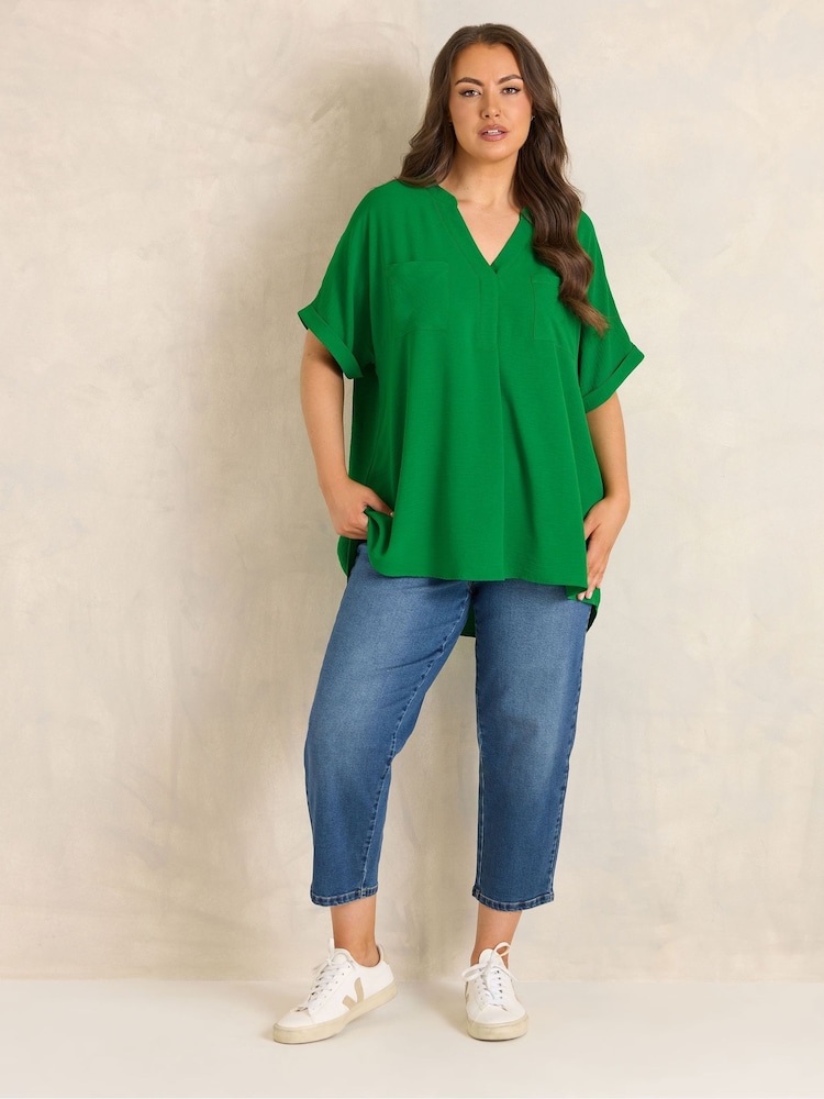 Evans Green Short Sleeve Airflow Blouse - Image 2 of 5