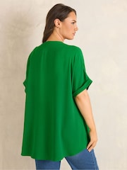 Evans Green Short Sleeve Airflow Blouse - Image 3 of 5