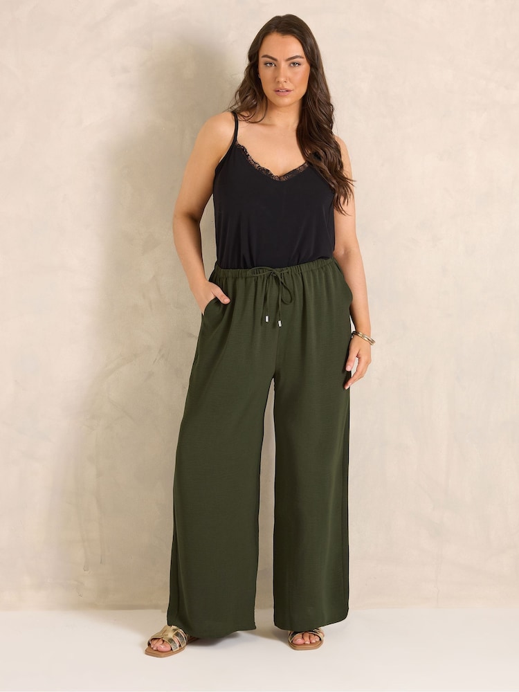 Evans Green Wide Leg Airflow Trousers - Image 2 of 5