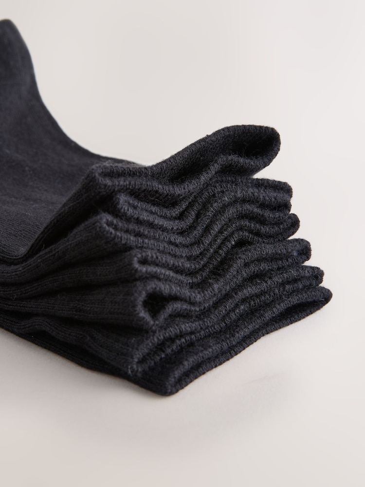 Black Basic Ankle Socks 7 Pack - Image 4 of 4