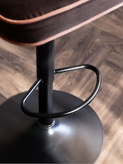 Rockett St George Signature Velvet After Dark Brown Perfect Adjustable Height Bar Stool - Image 4 of 8