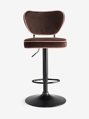 Rockett St George Signature Velvet After Dark Brown Perfect Adjustable Height Bar Stool - Image 5 of 8