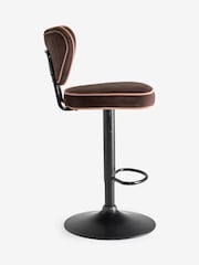 Rockett St George Signature Velvet After Dark Brown Perfect Adjustable Height Bar Stool - Image 7 of 8