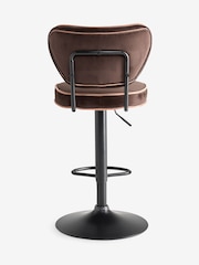 Rockett St George Signature Velvet After Dark Brown Perfect Adjustable Height Bar Stool - Image 8 of 8