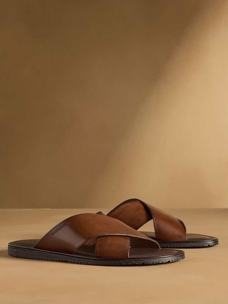 Brun - Russell & Bromley Dalvey Cross Strap Sandals - Image 1 de 6