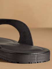 Russell & Bromley Black Claremont Toe Post Sandals - Image 6 of 7