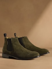 Russell & Bromley Olive Green Burlington Chelsea Boots - Image 1 of 7