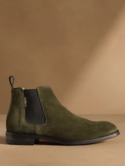 Russell & Bromley Olive Green Burlington Chelsea Boots - Image 2 of 7