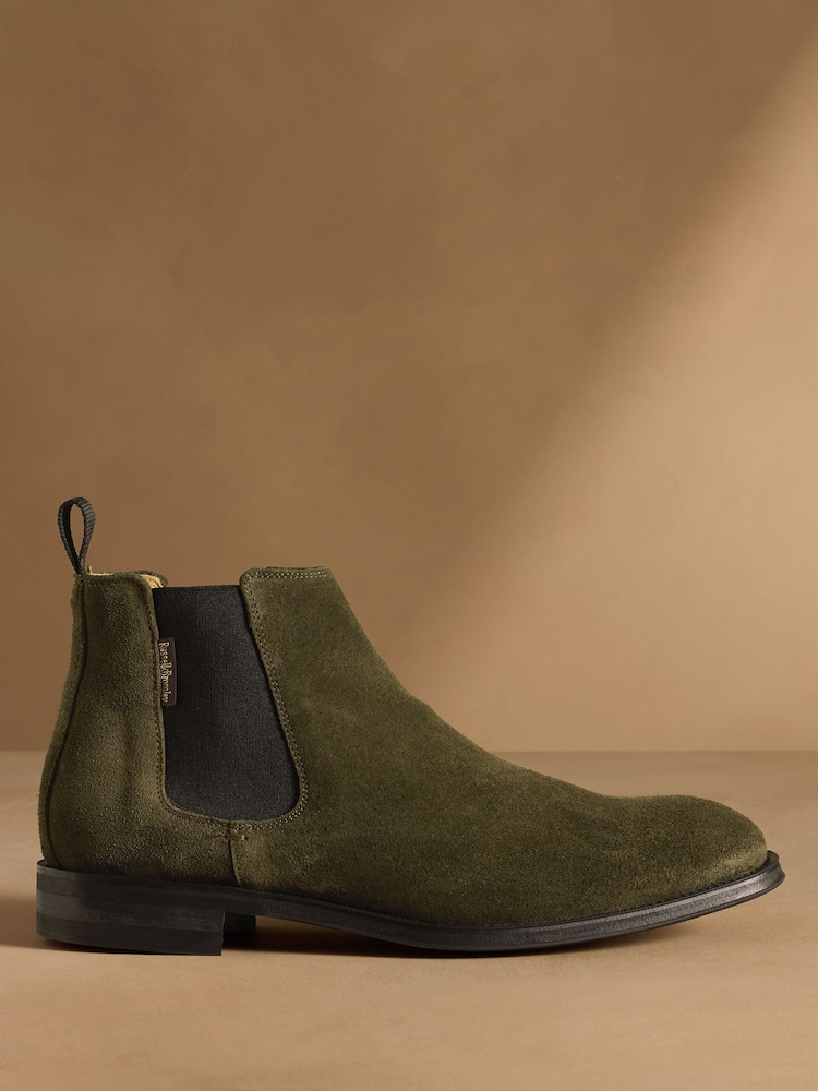 Russell & Bromley Olive Green Burlington Chelsea Boots - Image 2 of 7