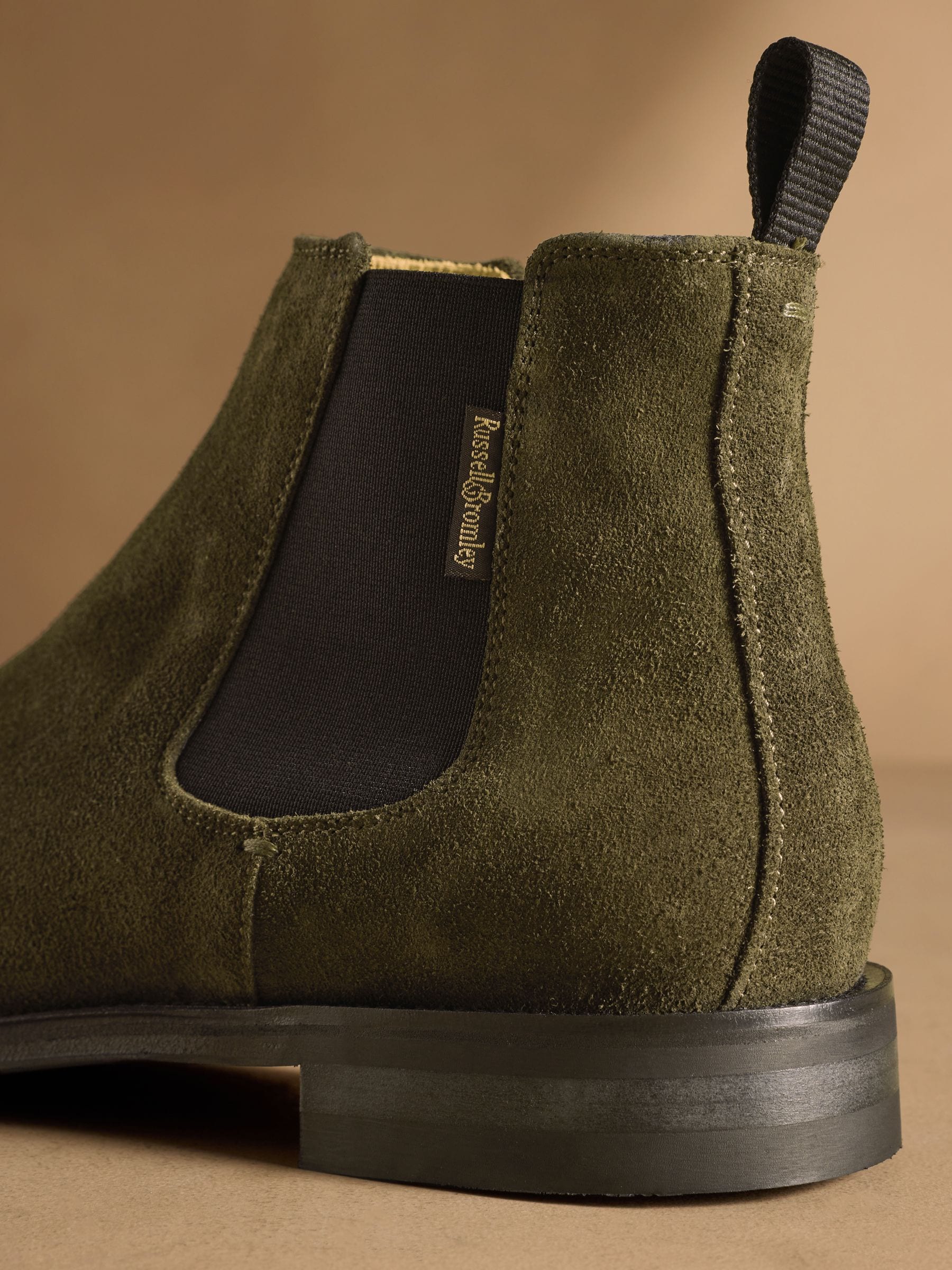 New Mens The Shoe Bear Dev Chelsea Olive Green Suede Ankle Boots Size 45 US 12‎ Drew main image 3