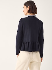 Monsoon Blue Prune Peplum Cardigan - Image 2 of 5