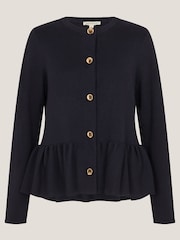 Monsoon Blue Prune Peplum Cardigan - Image 5 of 5