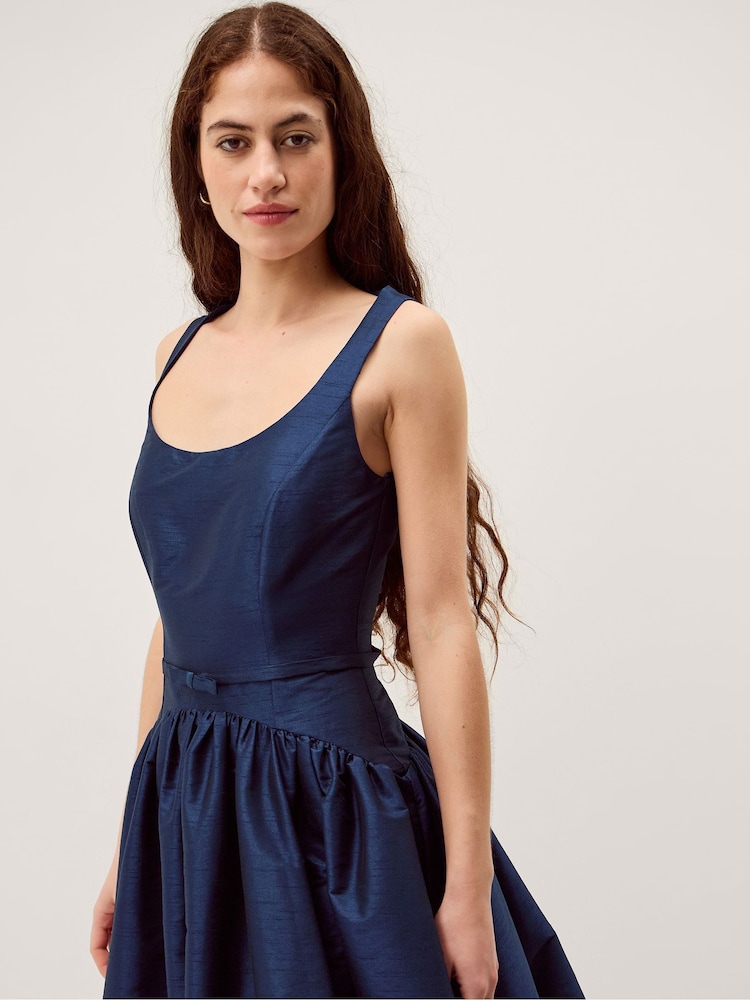 Monsoon Blue Mila Fit and Flare Midi Dress - Image 1 of 3