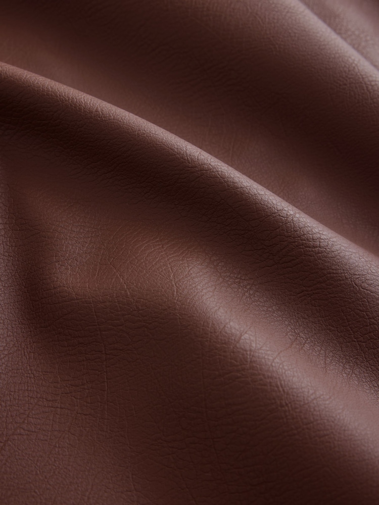 Chocolate Brown Faux Leather Mini Skirt - Image 8 of 8