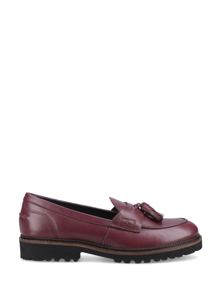 Hush Puppies Red Ginny Leather Wide Fit Loafers - Image 1 of 1 Hush Puppies Red Ginny Leather Wide Fit Loafers - Image 1 of 1