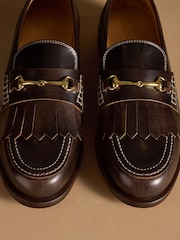 Russell & Bromley Brown Dalston Fringe Loafers - Image 14 of 14