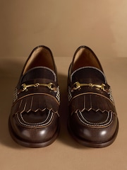 Russell & Bromley Brown Dalston Fringe Loafers - Image 3 of 7