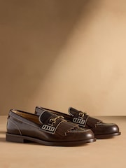 Russell & Bromley Brown Dalston Fringe Loafers - Image 8 of 14