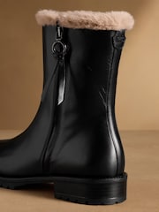 Russell & Bromley Black Lake Size Zip Faux Fur Lined Boots - Image 6 of 7
